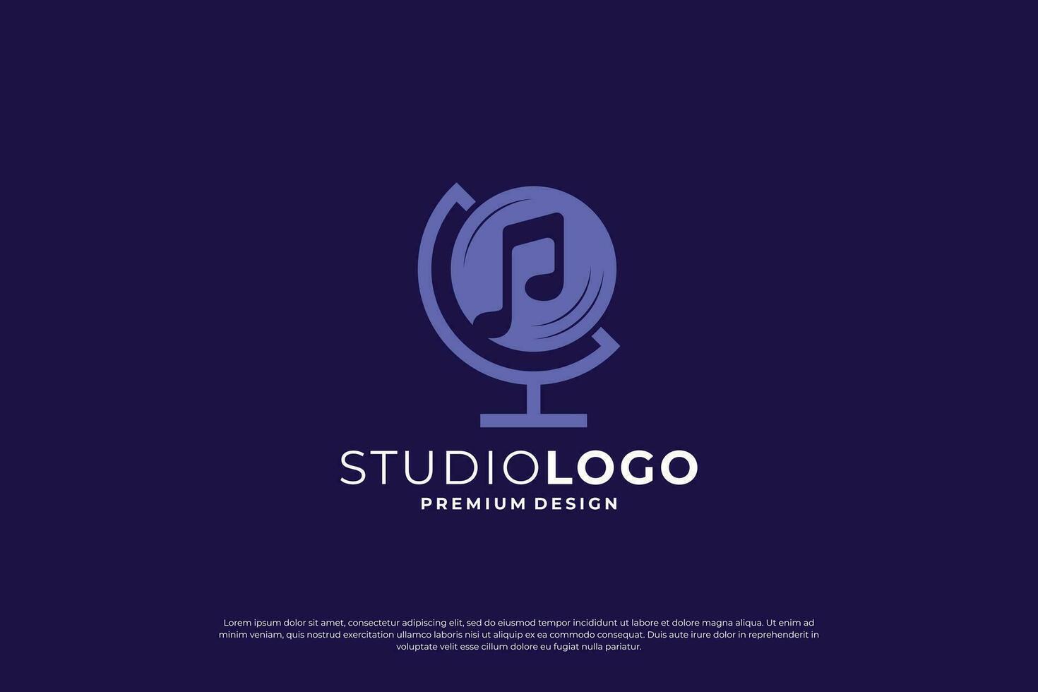 Musik- Welt Logo Design Inspiration. Studio Musik- Logo Vorlage. vektor