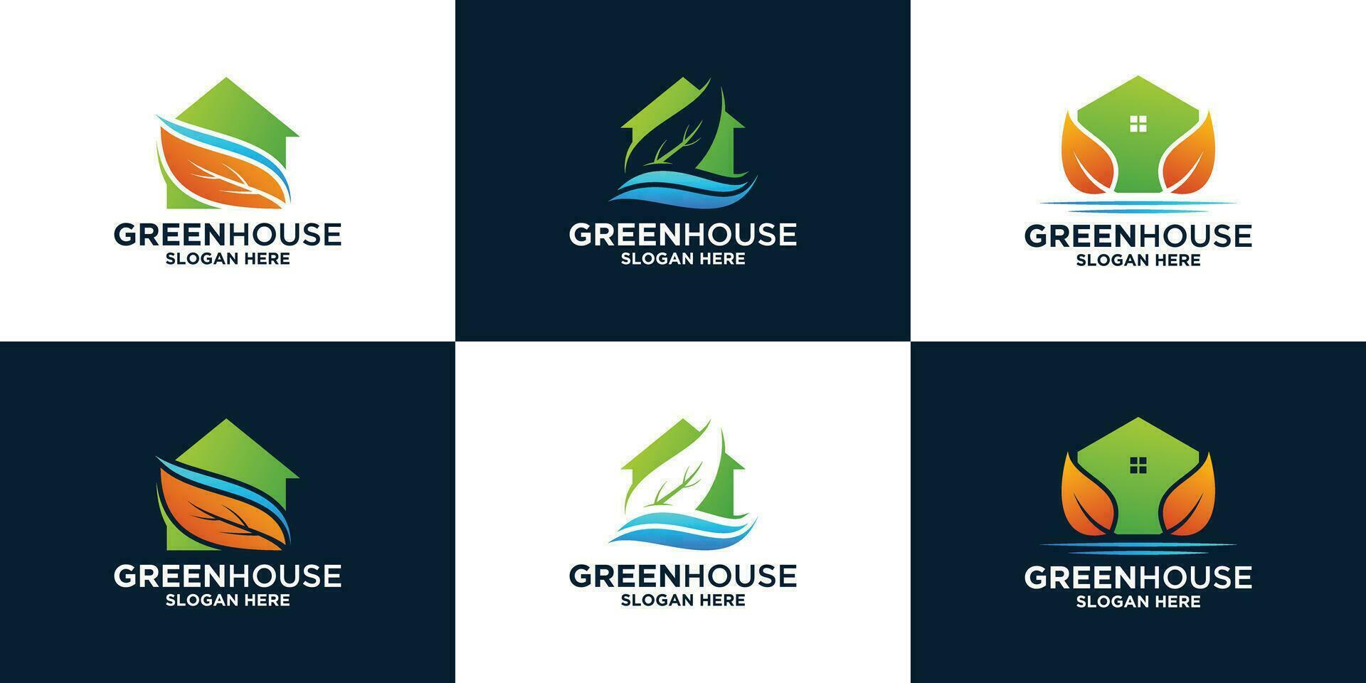 modern Grün Haus Logo Design. kreativ Haus kombinieren mit Wasser und Blatt Logo Inspiration. vektor
