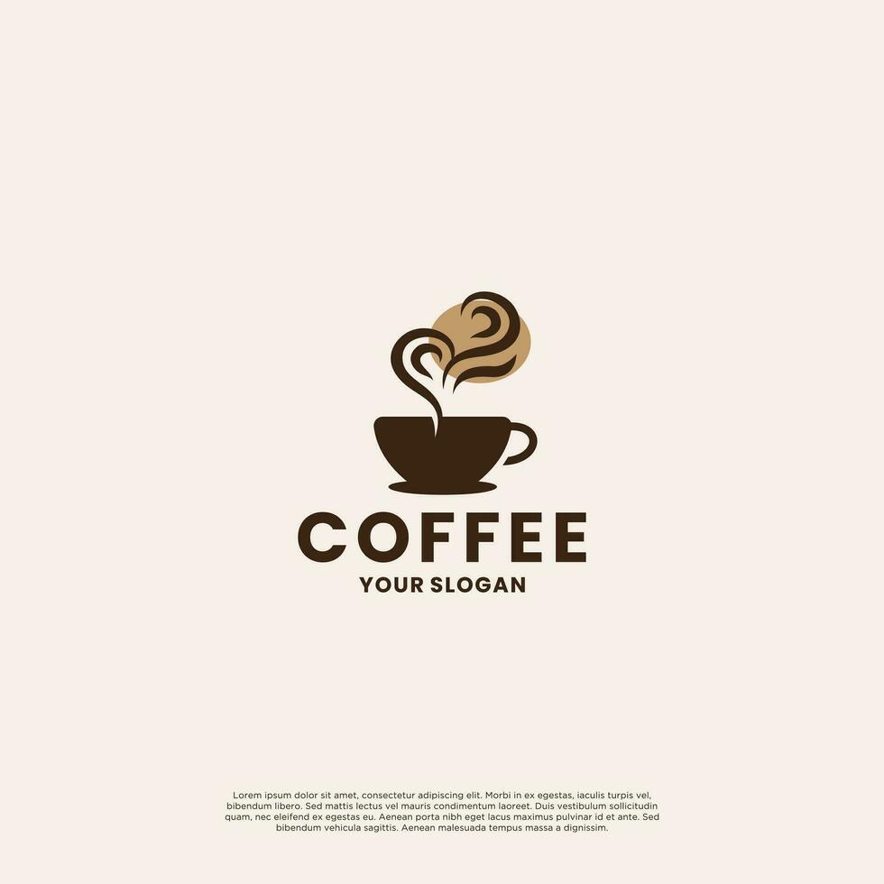 minimalistisch Kaffee Logo Vorlage. Kaffee Geschäft Logo Symbol vektor