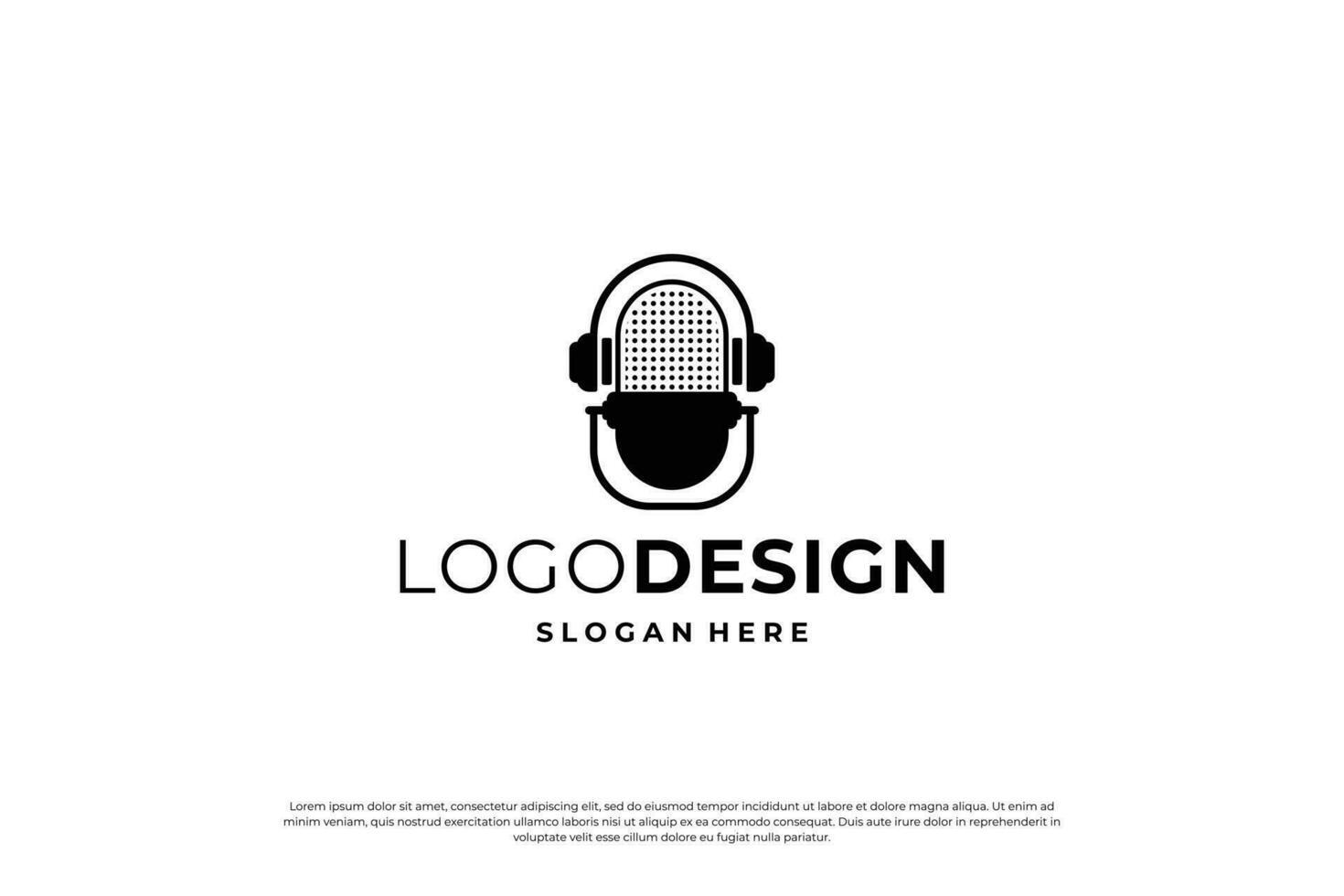 Podcast Logo Design Vorlage. Übertragung Logo Vektor. vektor