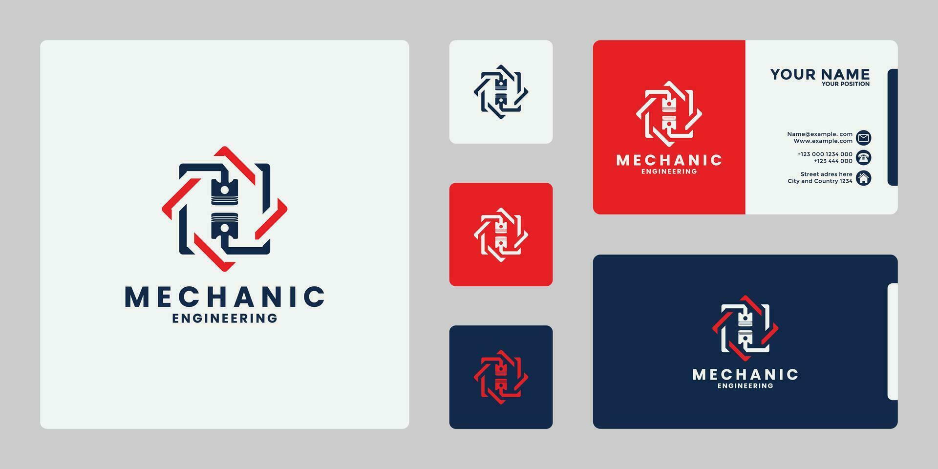 kreativ mekaniker logotyp design för verkstad, teknik, mekanisk vektor
