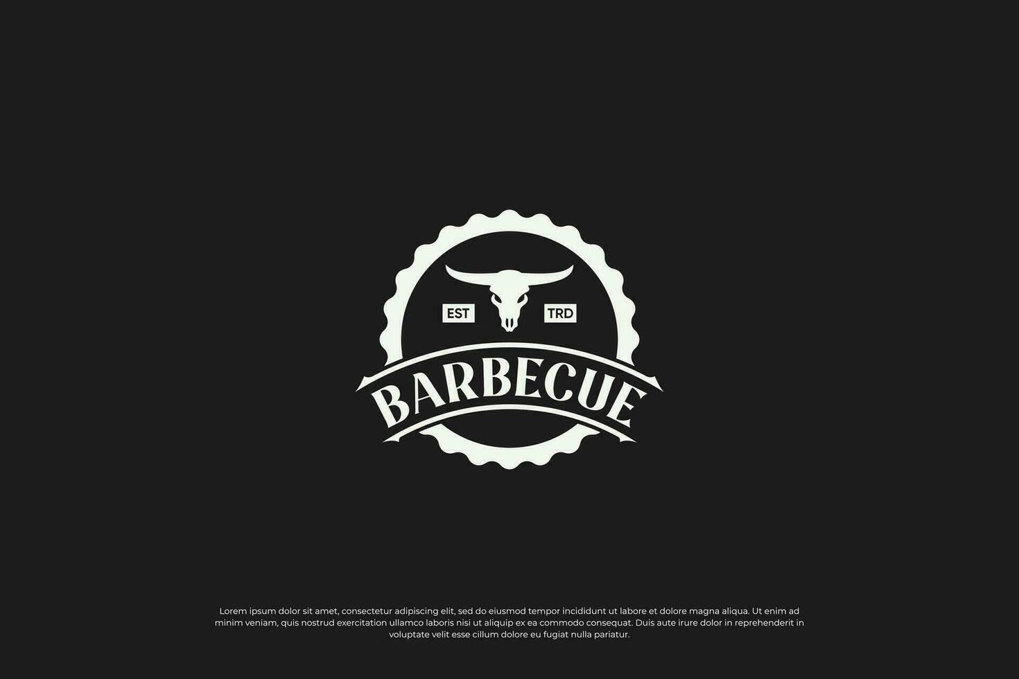 Grill Restaurant Emblem Logo Design. Grill und Bar Abzeichen Vorlage. vektor