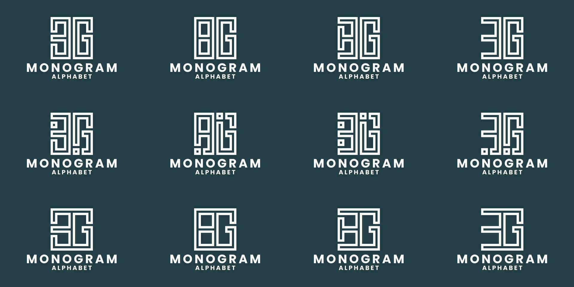 b G Logo Design bündeln Monogramm Alphabet vektor