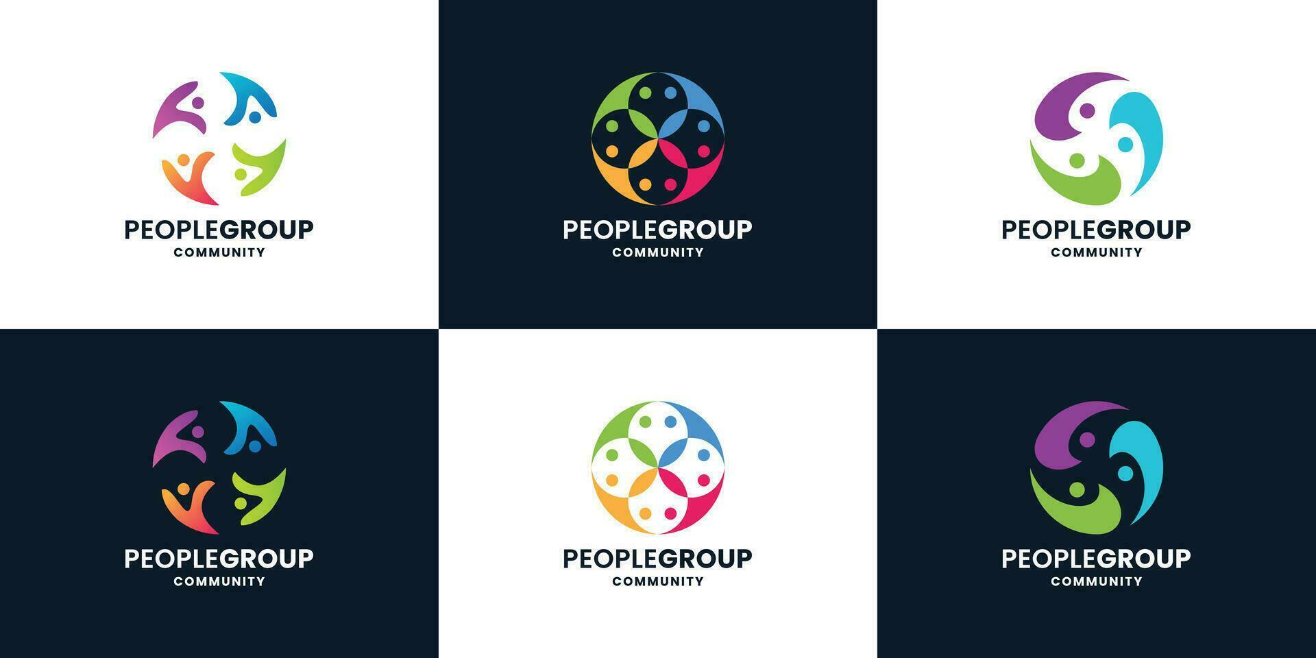 uppsättning av familj logotyp design. gemenskap logotyp grupp symbol samling vektor