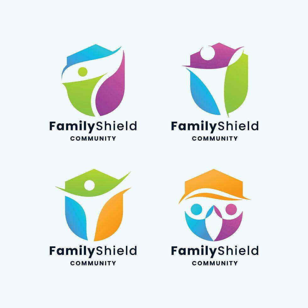 Menschen Familie Schild Logo Design Sammlung vektor