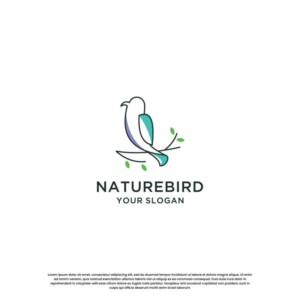 modern Vogel Linie Logo Design. minimalistisch Vogel Logo Vorlage. vektor