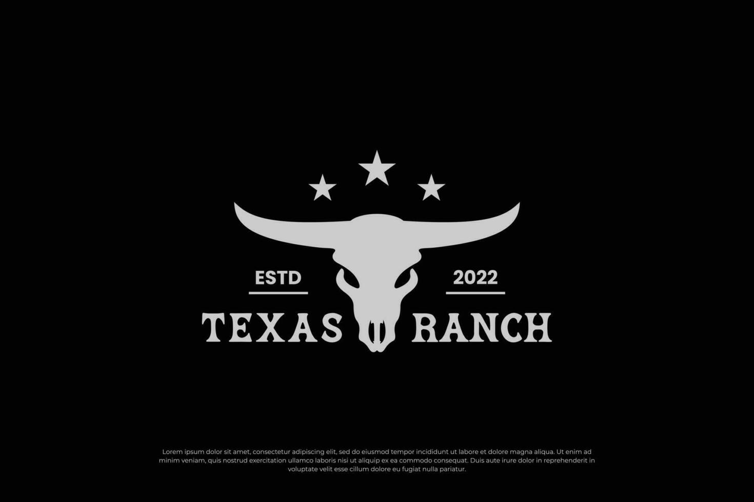 Texas Ranch, das Vieh Bauernhof Abzeichen Logo Design Jahrgang Stil. vektor