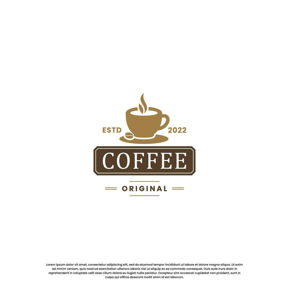 årgång kaffe logotyp design. retro kaffe affär logotyp. vektor