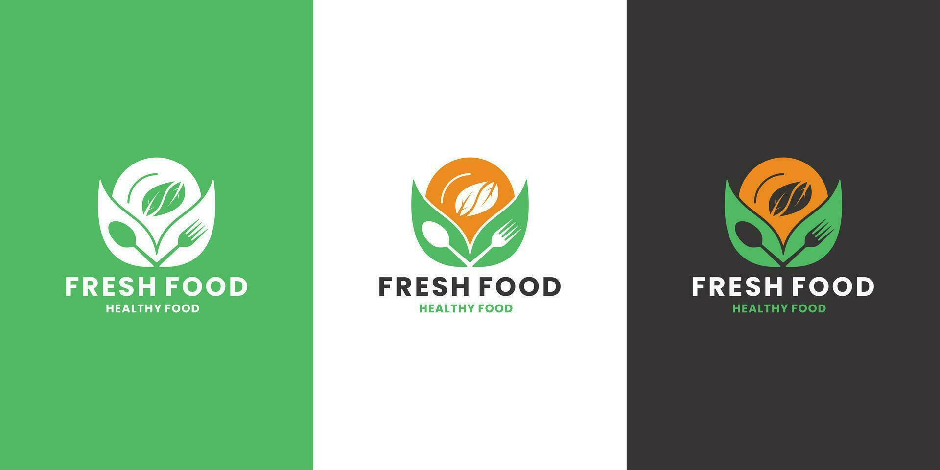 frisch Essen Logo Design Inspiration zum gesund Essen Restaurant vektor