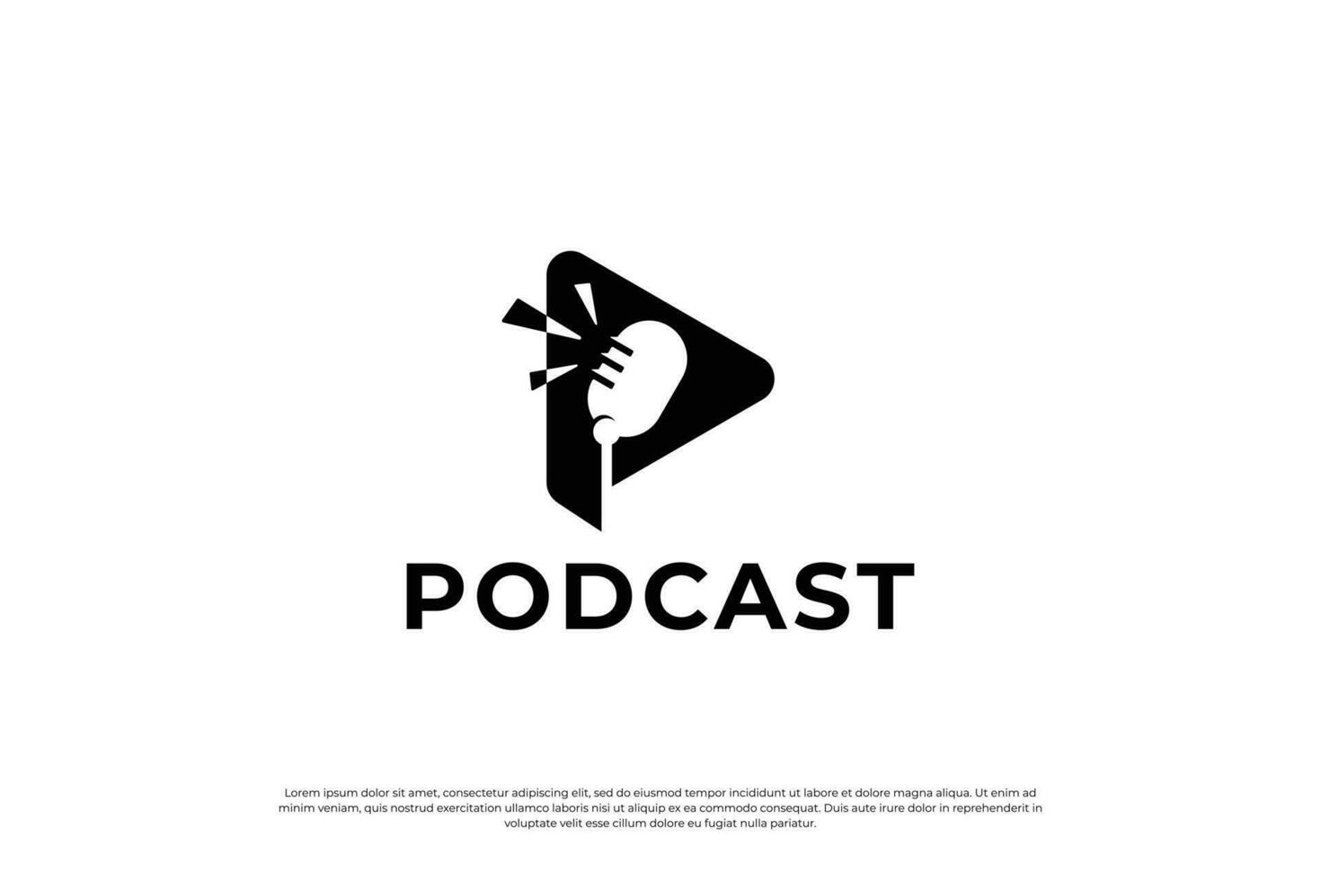 Podcast Logo Design Vorlage. Übertragung Logo Vektor. vektor