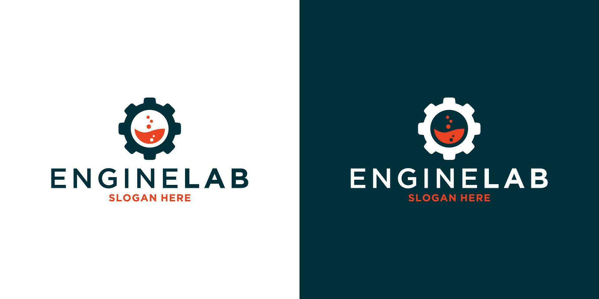 Mechaniker Motor Labor Logo Design mit Ausrüstung zum Ihre Geschäft vektor