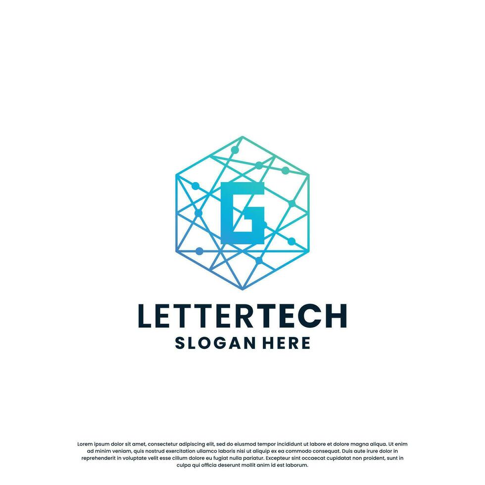 brev g logotyp design för teknologi, vetenskap och labb företag företag identitet vektor