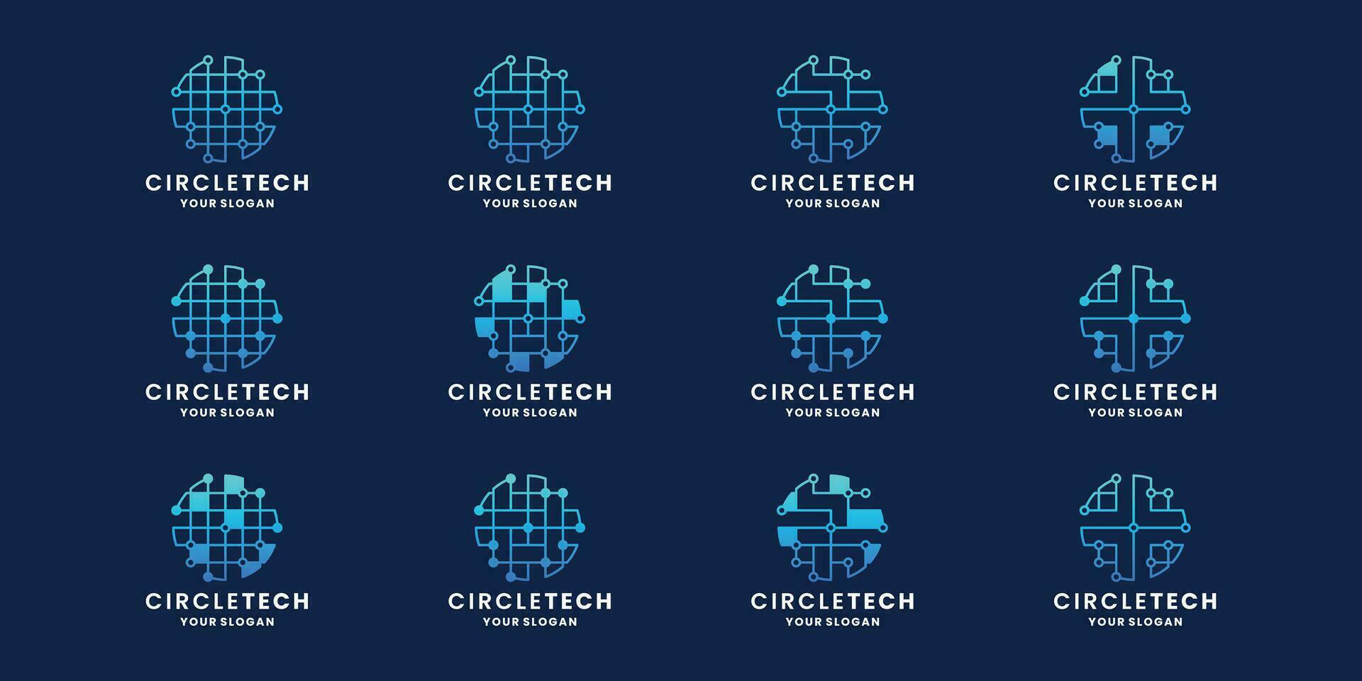 bündeln abstrakt Kreis Technologie Konzept Logo Design Punkt Verbindung vektor