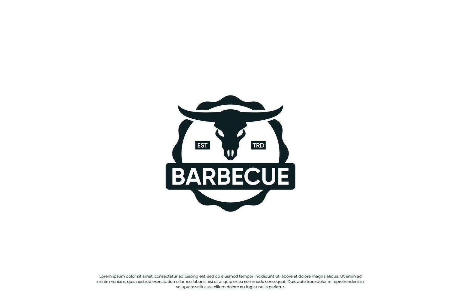 Grill, Steak Haus Restaurant Logo Design. Jahrgang Emblem, Etikett, Abzeichen Vorlage. vektor
