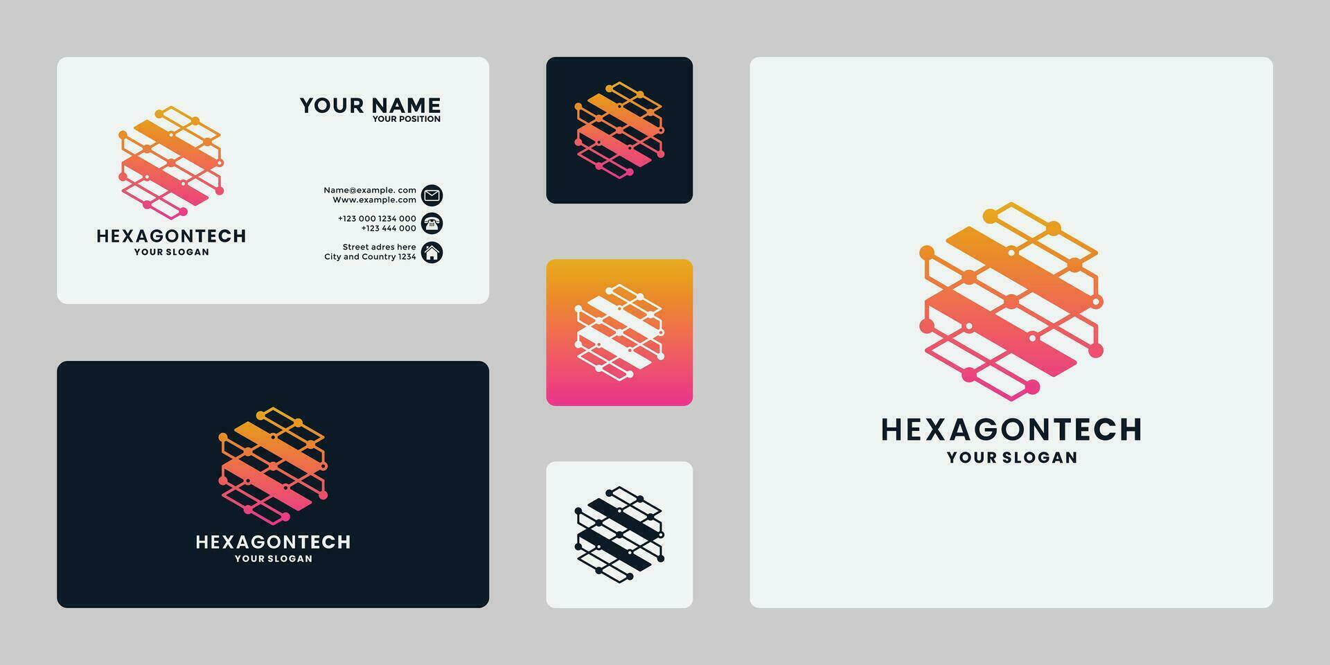 Logo Design Technologie Idee, Inspiration, Hexagon Konzept mit Gradient Farbe vektor