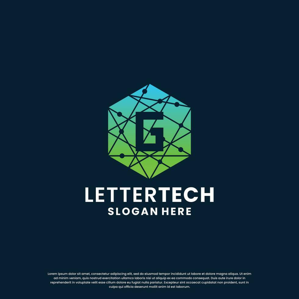 modern Brief G Logo Design mit Gradient Farbe zum Technologie und Wissenschaft Geschäft Unternehmen. vektor