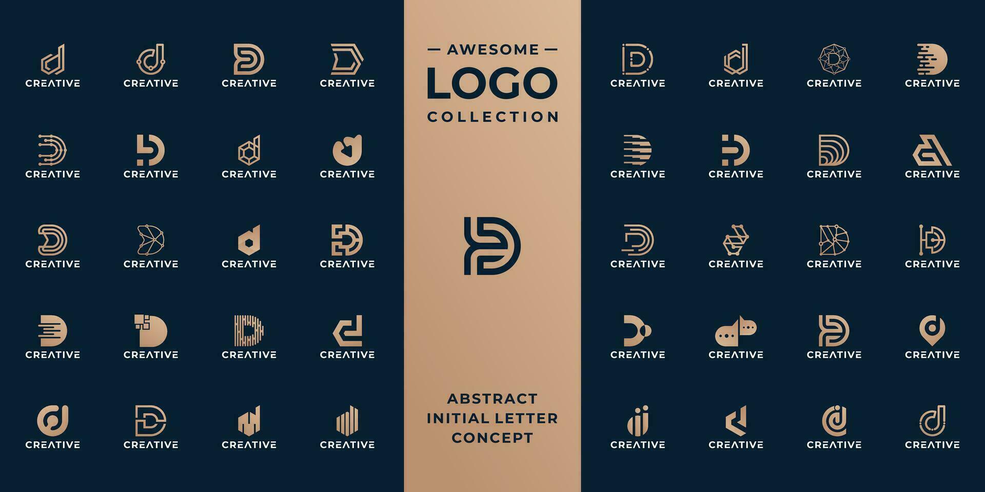 Mega Sammlung Initiale Brief d Logo Design Idee. vektor