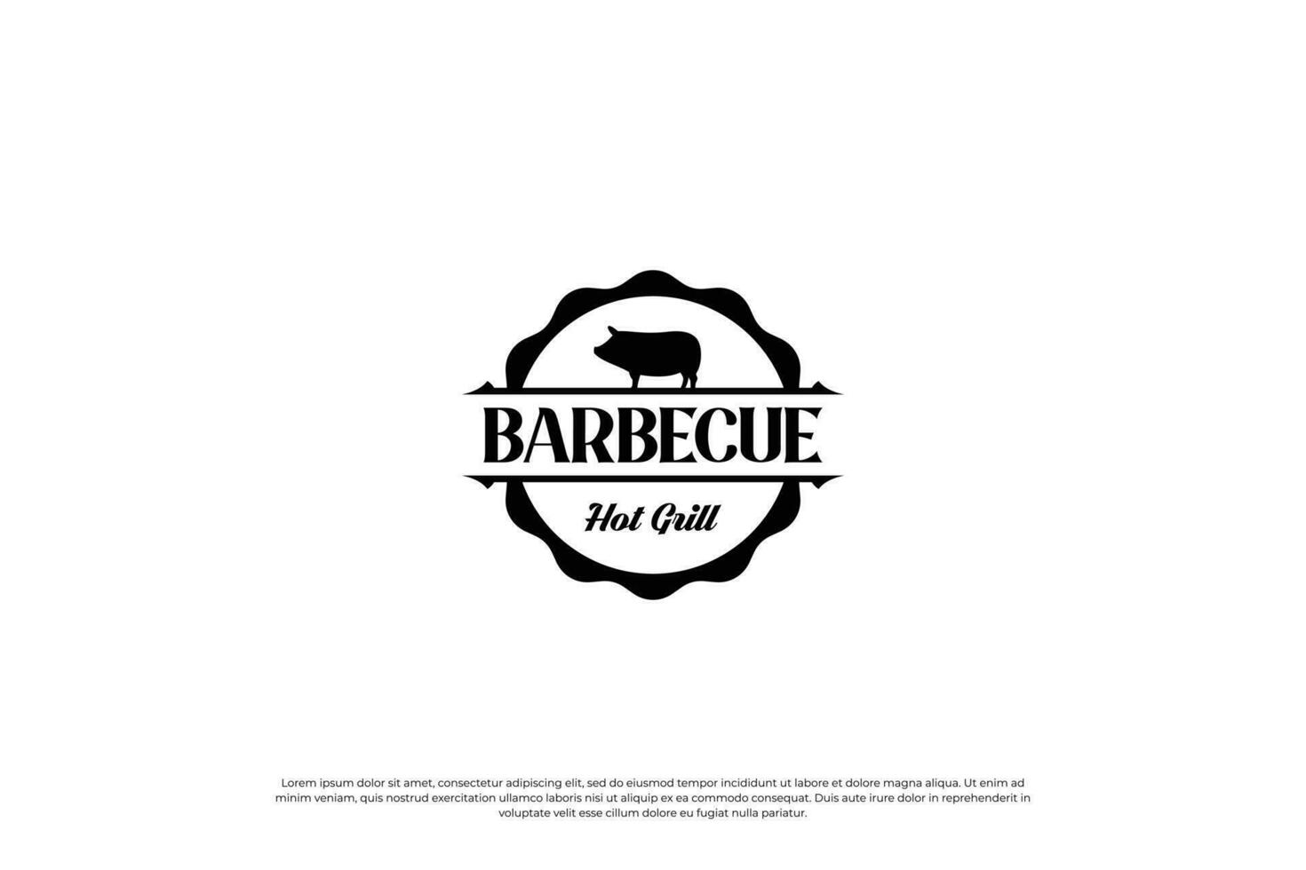 Grill Restaurant Emblem Logo Design. Grill und Bar Abzeichen Vorlage. vektor