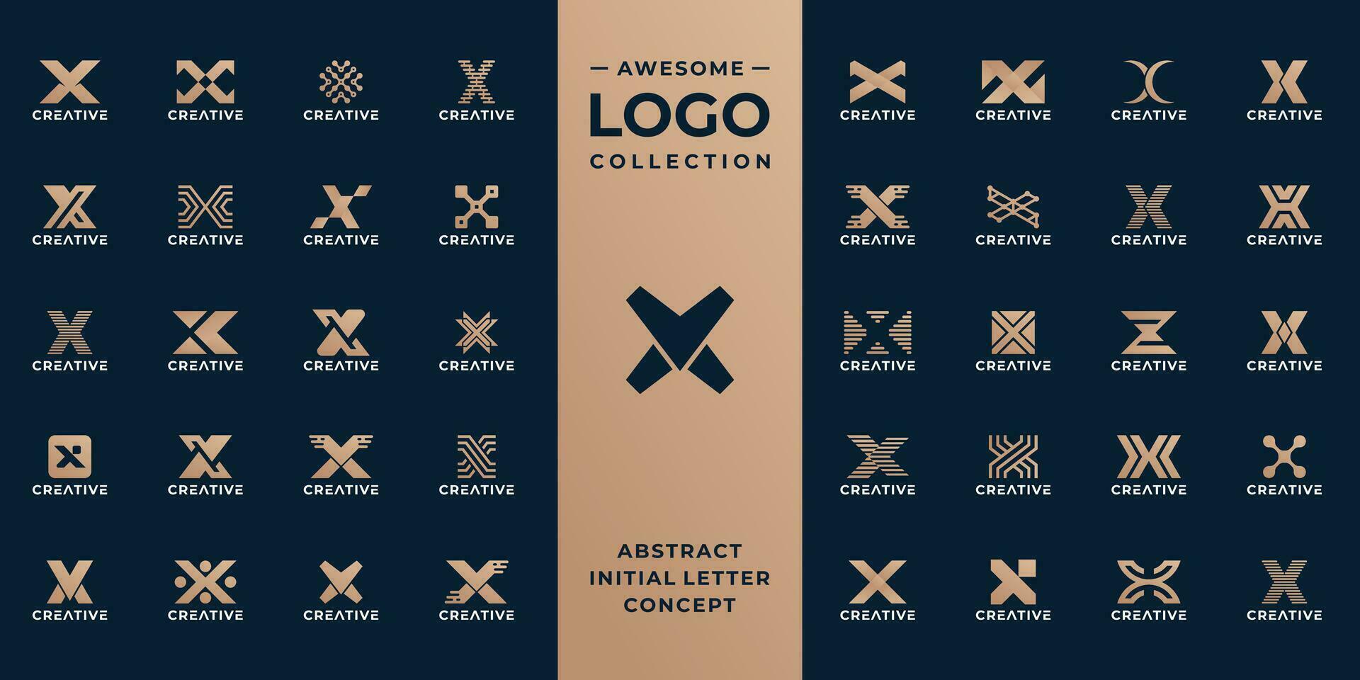 mega samling första brev x logotyp design aning. vektor