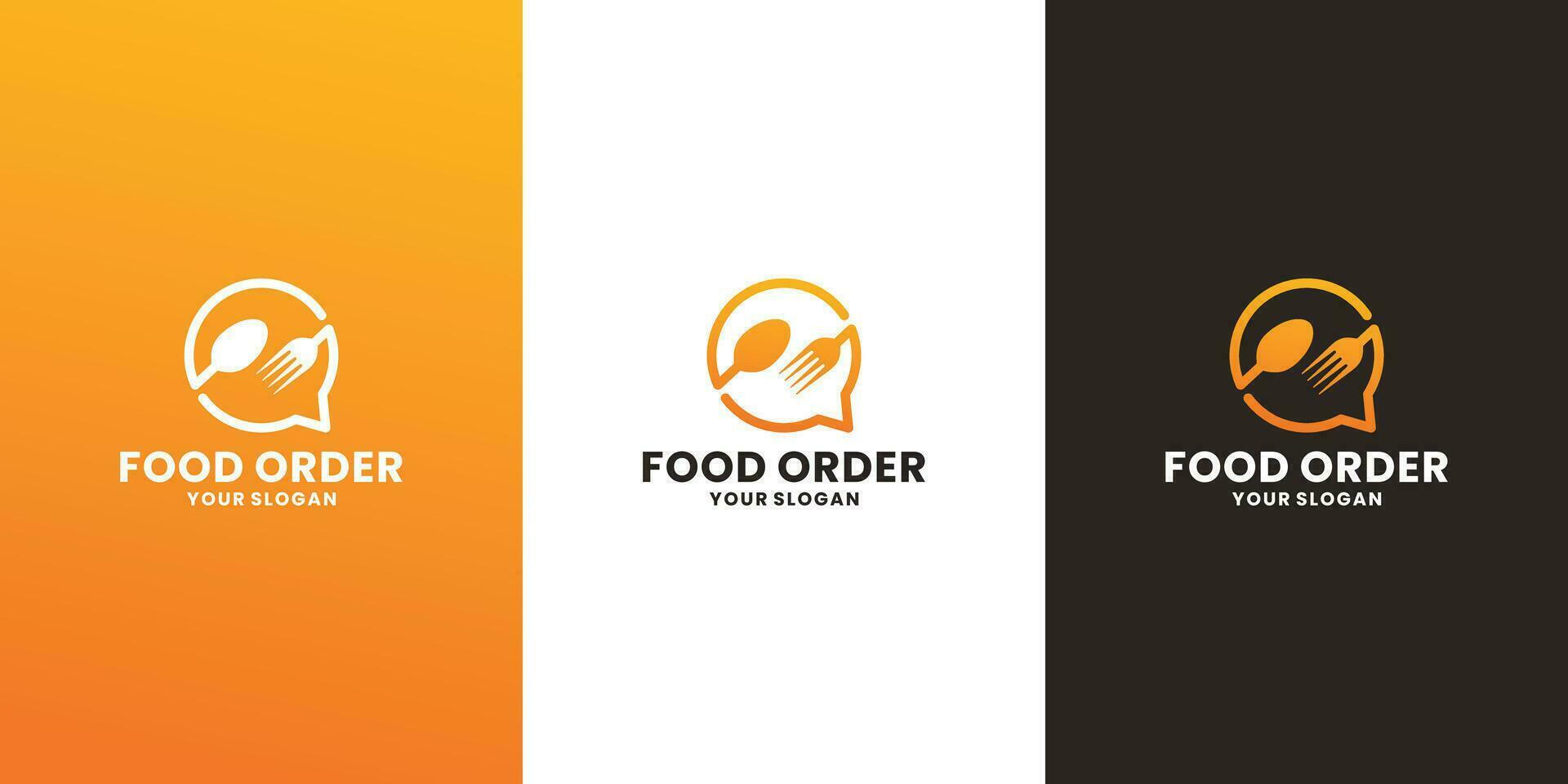 Essen bestellen Logo Element. Restaurant online Lieferung Logo Design Vorlage vektor