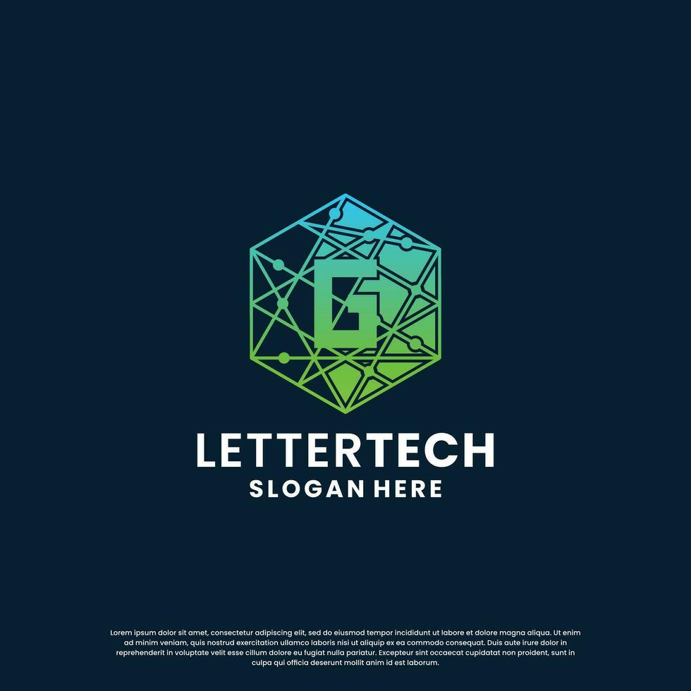 modern Brief G Logo Design mit Gradient Farbe zum Technologie und Wissenschaft Geschäft Unternehmen. vektor