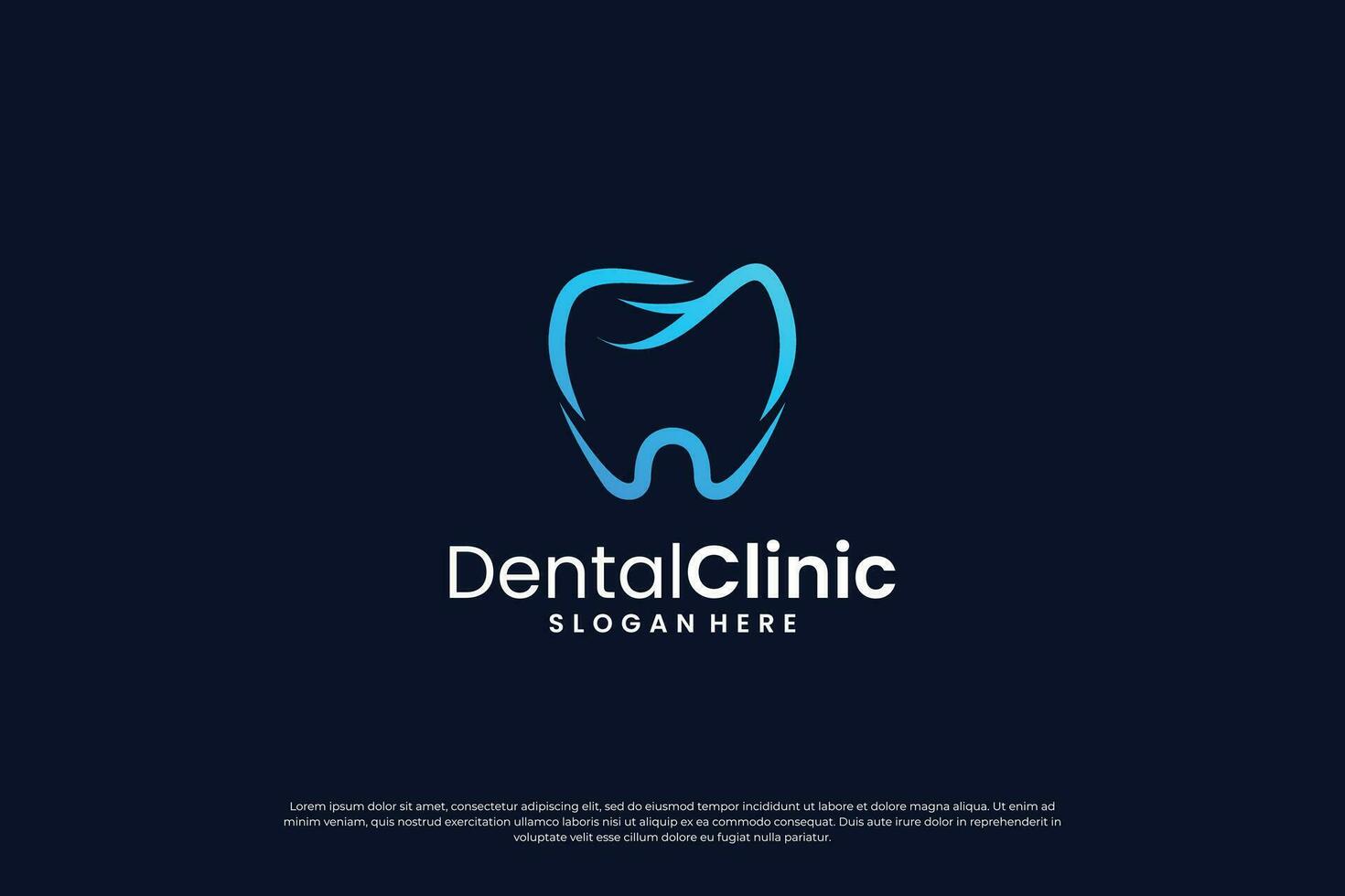 abstrakt dental behandling logotyp design begrepp. vektor