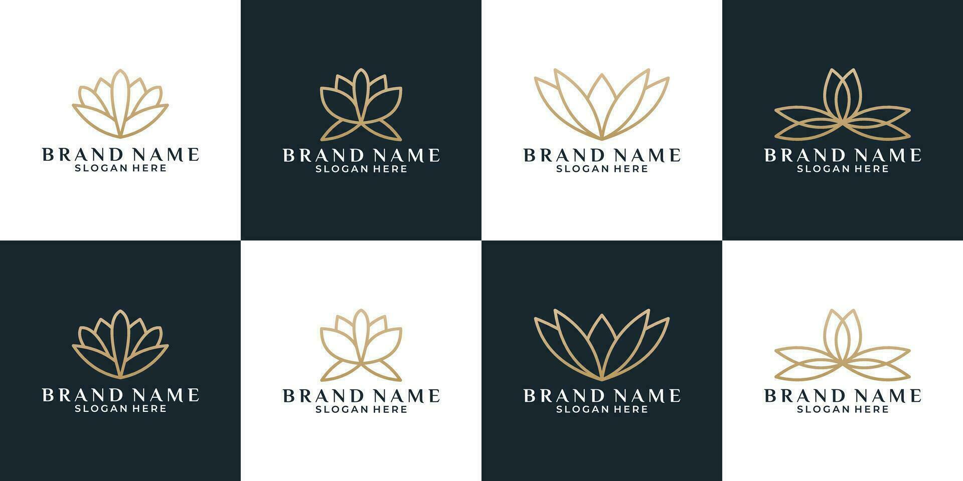 Luxus bündeln Blume Lotus Logo Design vektor
