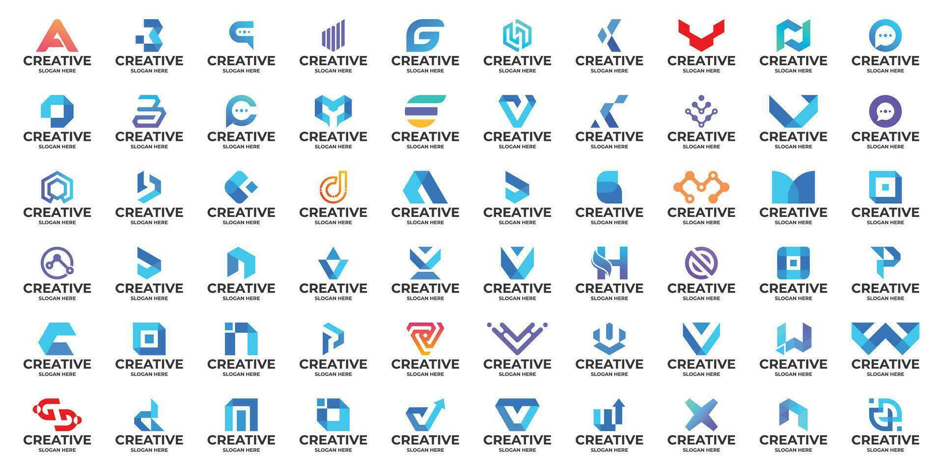 einstellen von kreativ Brief ein zu z Logo Design. vektor