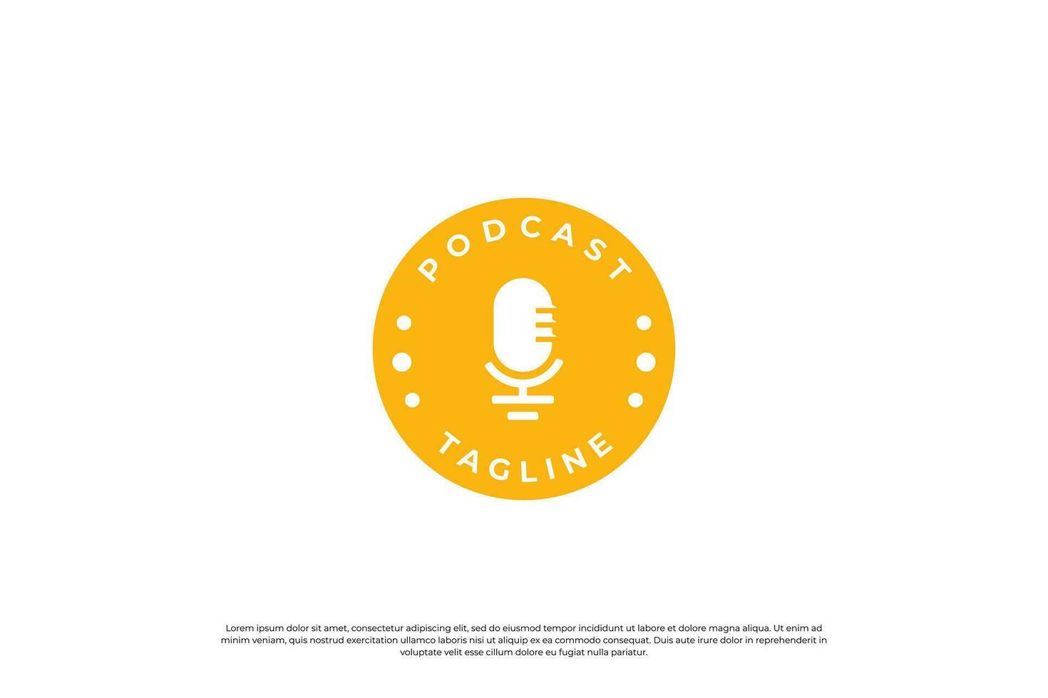 Podcast Abzeichen Logo Design. Podcast Emblem, Etikette Vorlage Design. vektor
