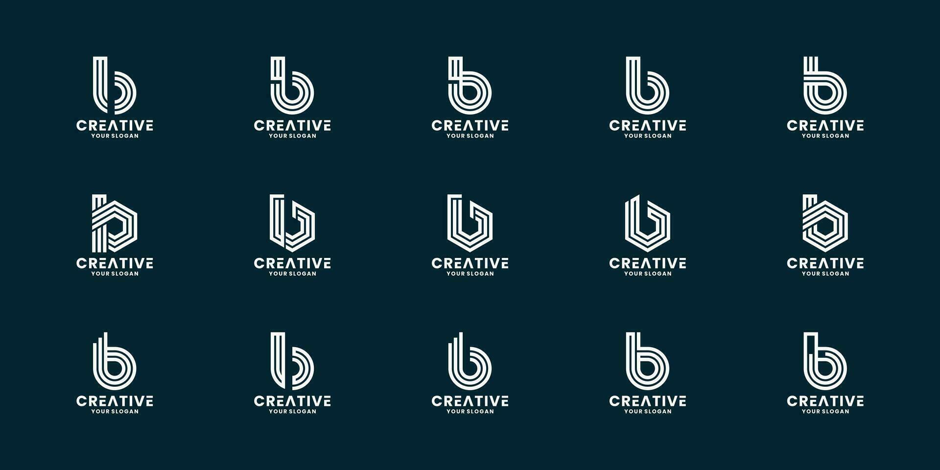 kreativ brev b monogram logotyp design initialer företag identitet vektor