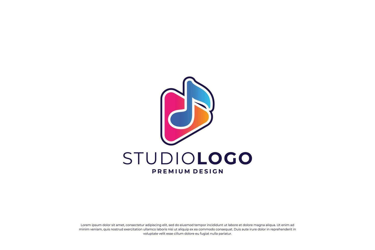 musik logotyp design inspiration, ikon musik, symbol musik mall. vektor