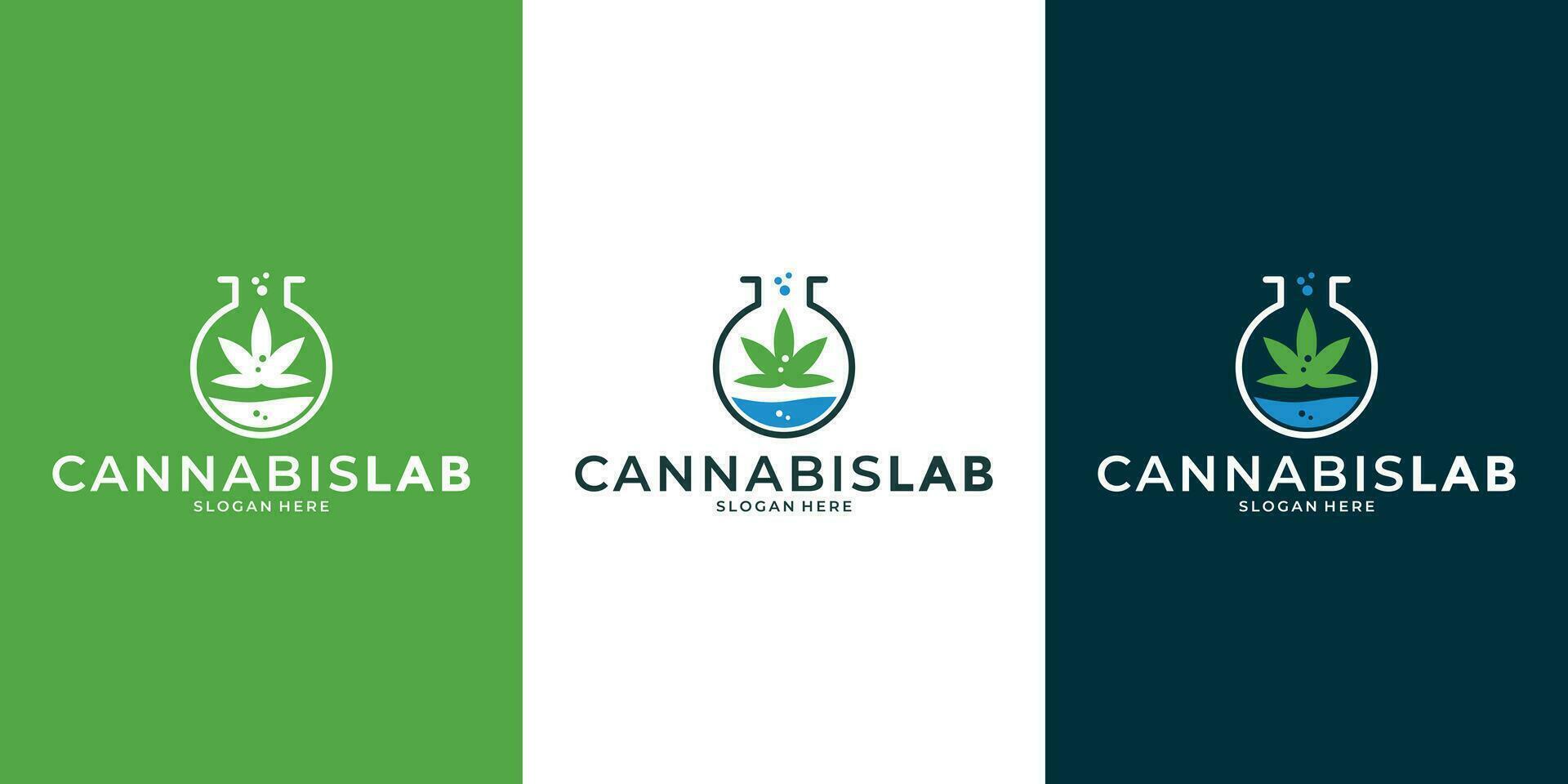 kreativ cannabis marijuana labb logotyp design mall vektor