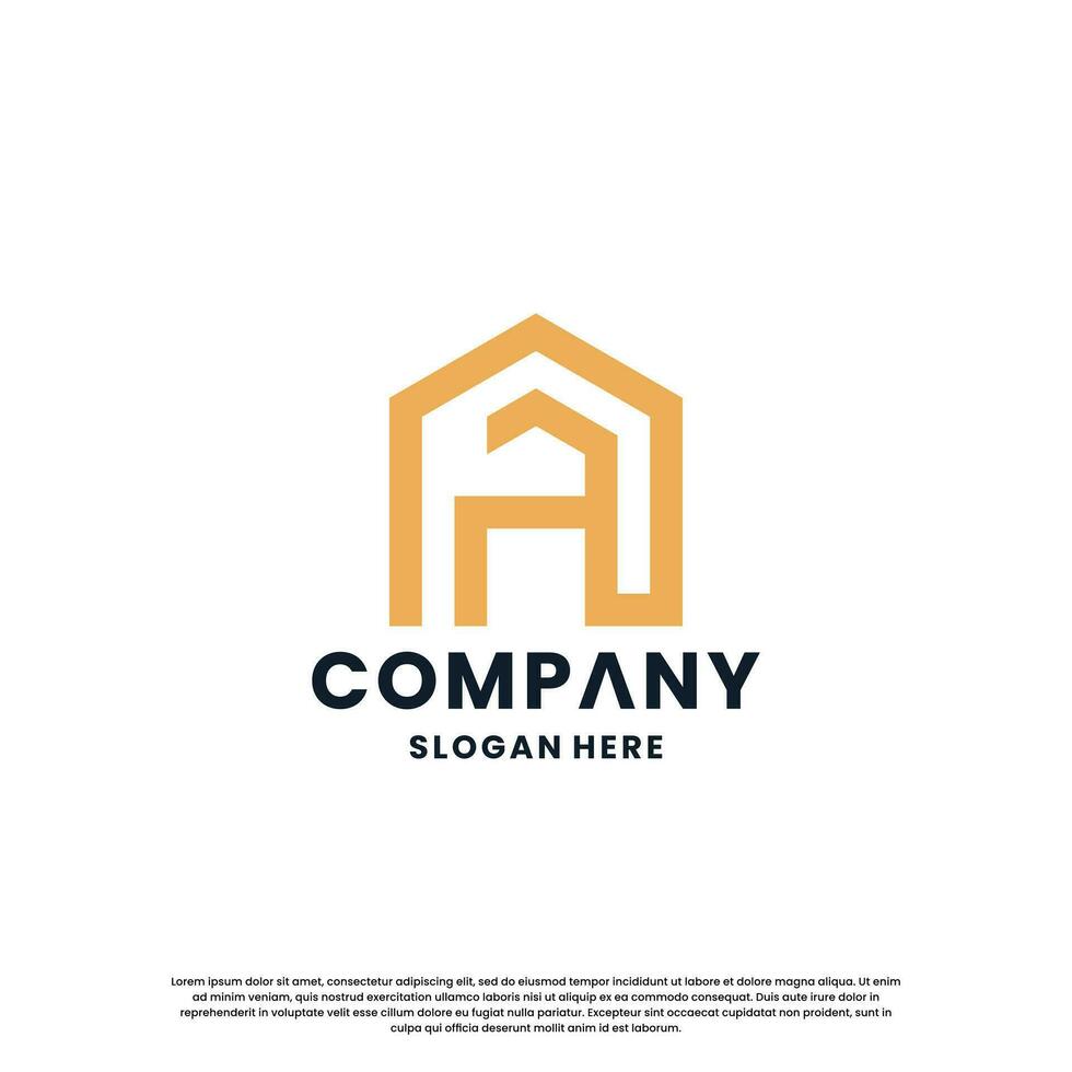 kreativ hus kombinera med brev en logotyp design monogram vektor