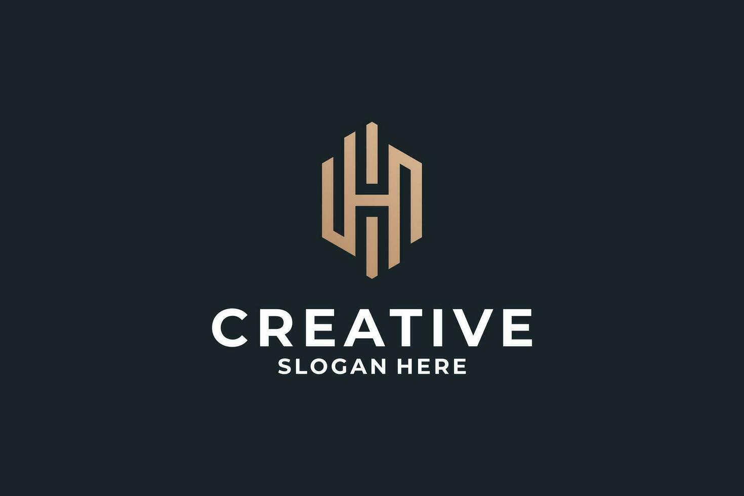brev h logotyp design kombinera med kreativ sexhörning form. vektor