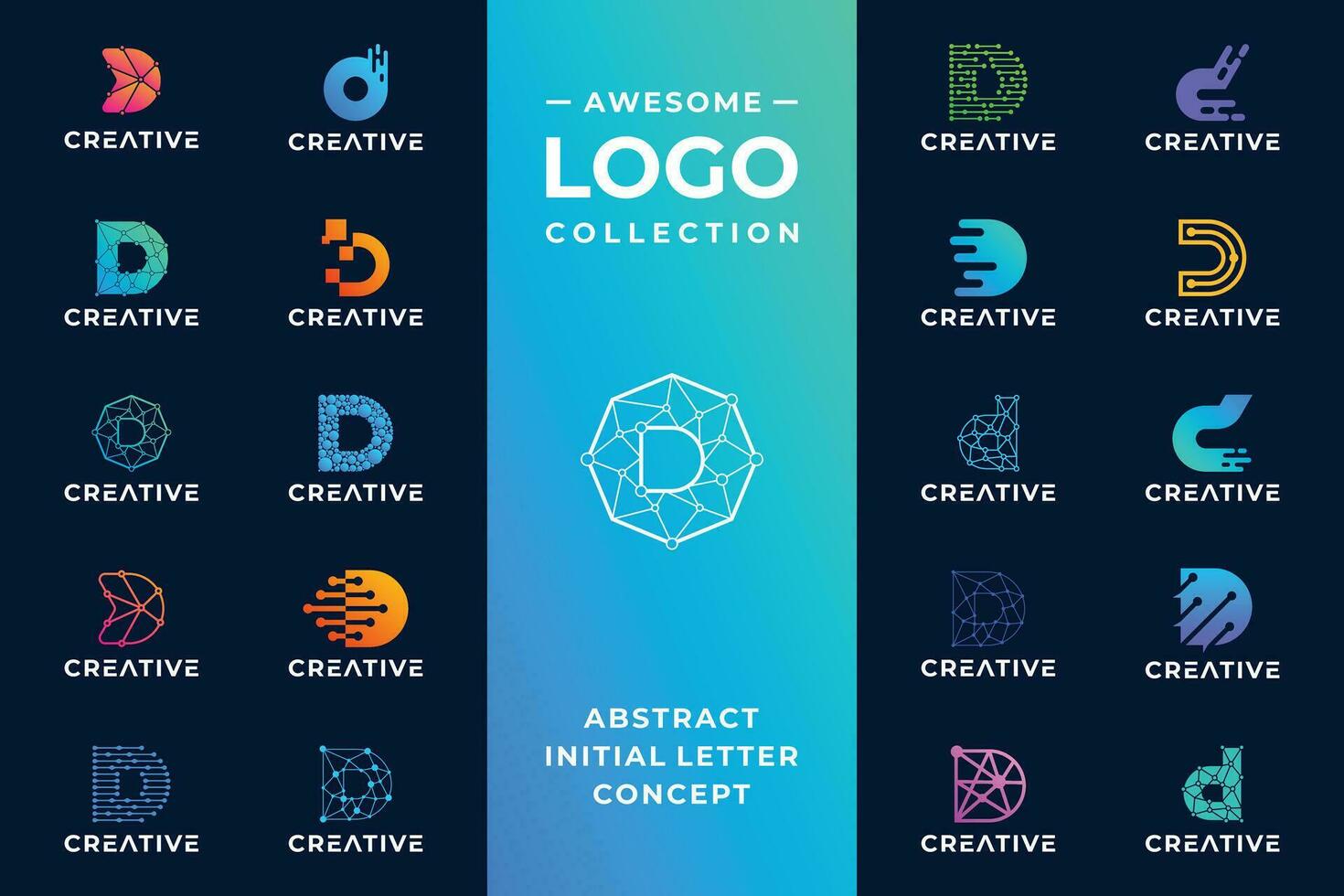 kreativ Initiale Brief d modern Digital Punkt Verbindung Logo Design zum Technologie. vektor