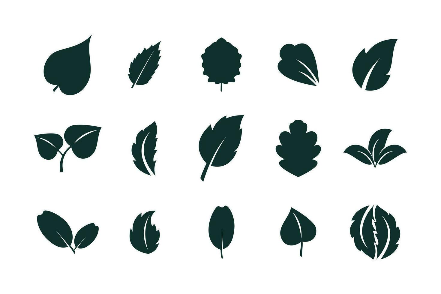 uppsättning av natur ikon löv, växt logotyp element. kreativ bio växt och ekologi begrepp design. vektor