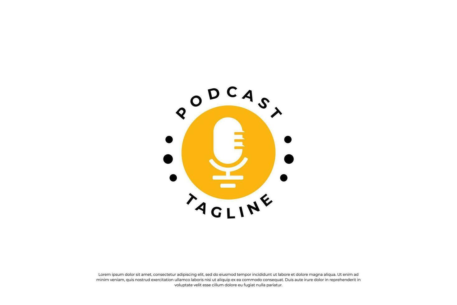 podcast bricka logotyp design. podcast emblem, märka mall design. vektor