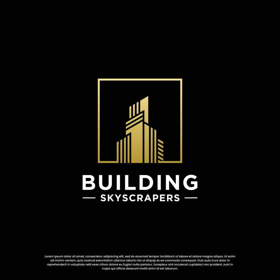 Gebäude Wohnung Logo Design Inspiration. kreativ Design und modern Konzept vektor