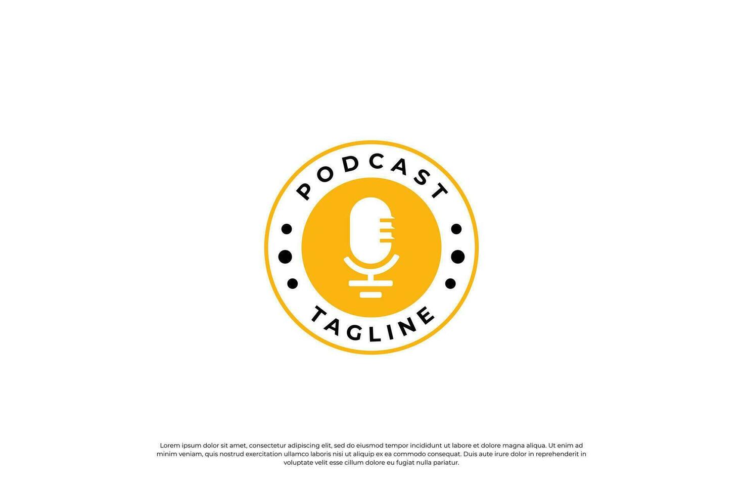 Jahrgang Podcast Abzeichen, Emblem, Etikette Logo Design. vektor