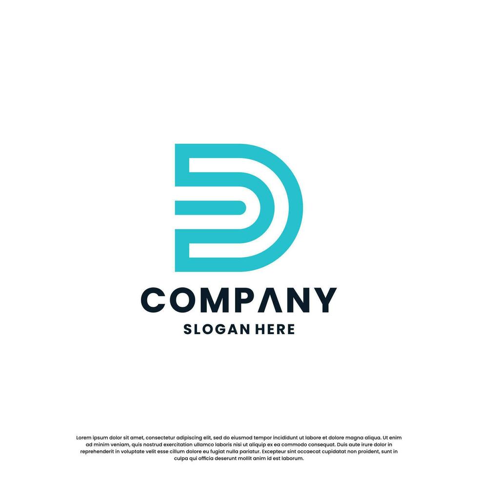 kreativ Brief d Monogramm Logo Design Vorlage vektor