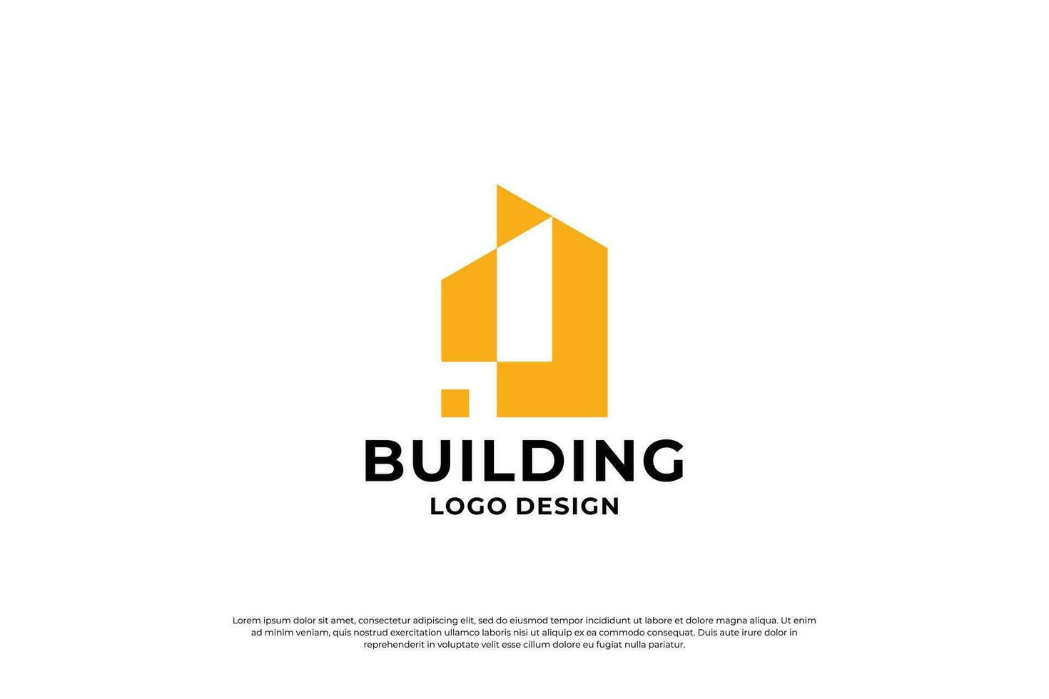 minimalistisch Gebäude Konstruktion Logo Design. vektor