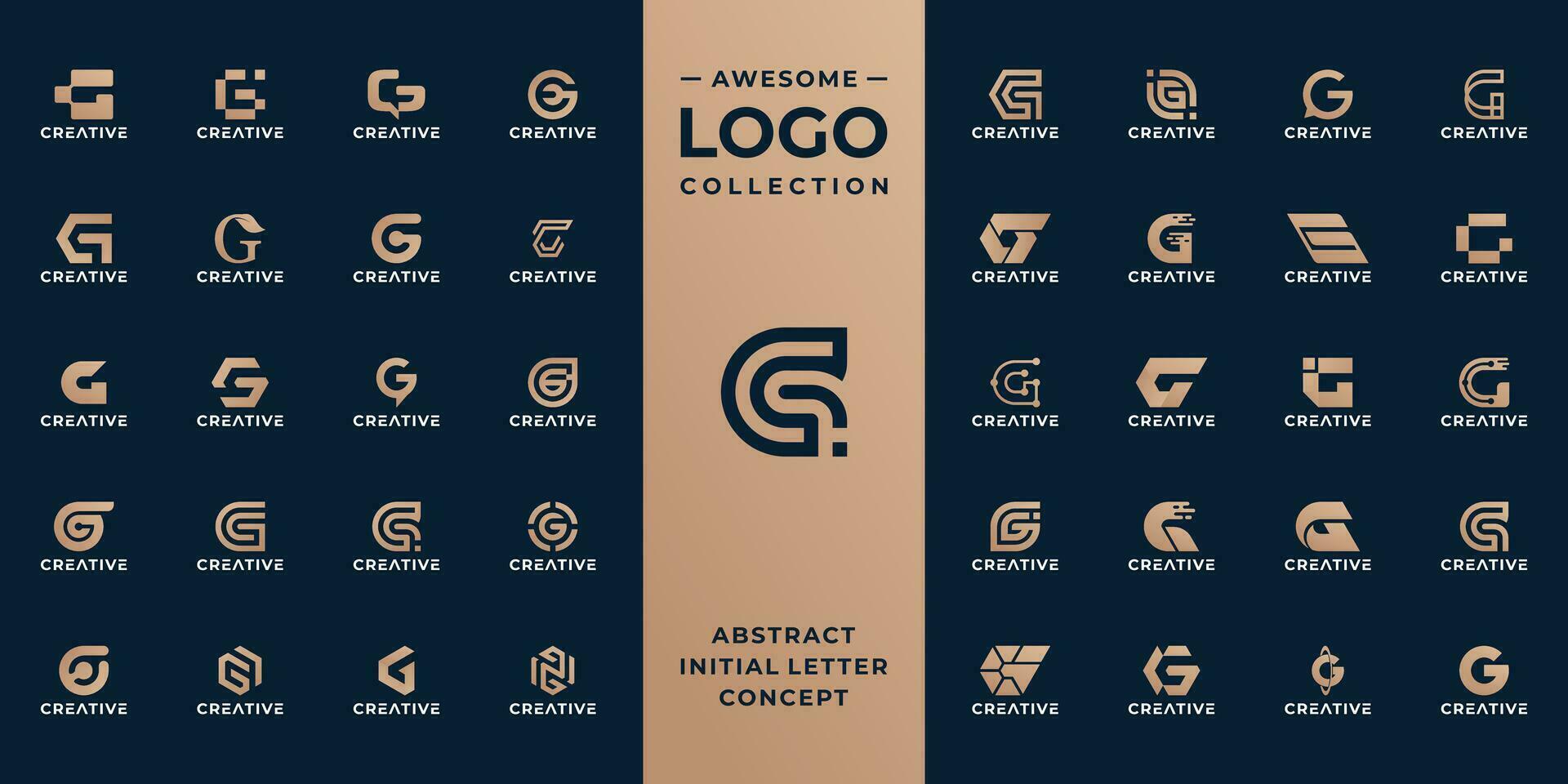 Mega Sammlung Initiale Brief G Logo Design Idee. vektor