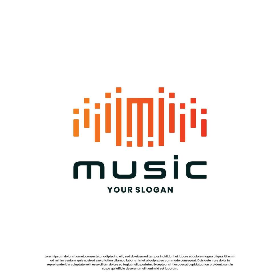 Impuls Musik- mit Brief m Logo Design. Equalizer Symbol Logo Musik- Inspiration vektor