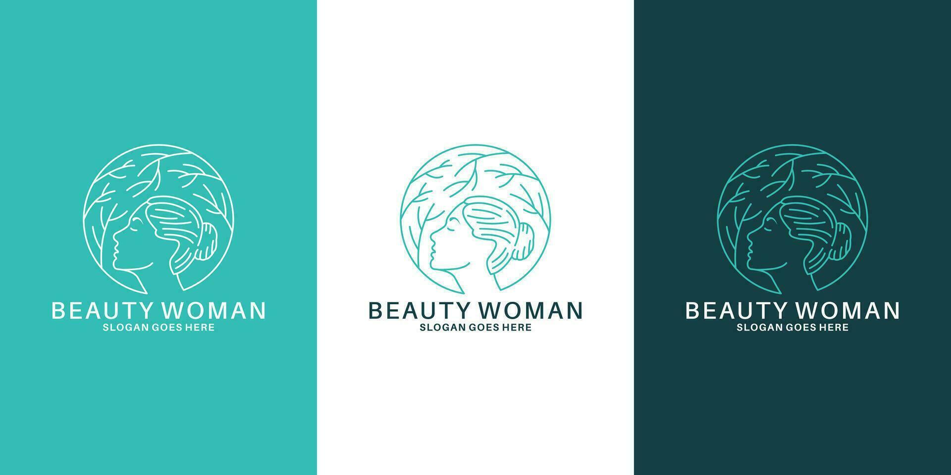 skönhet kvinnor logotyp design för din företag salong, spa, kosmetisk vektor