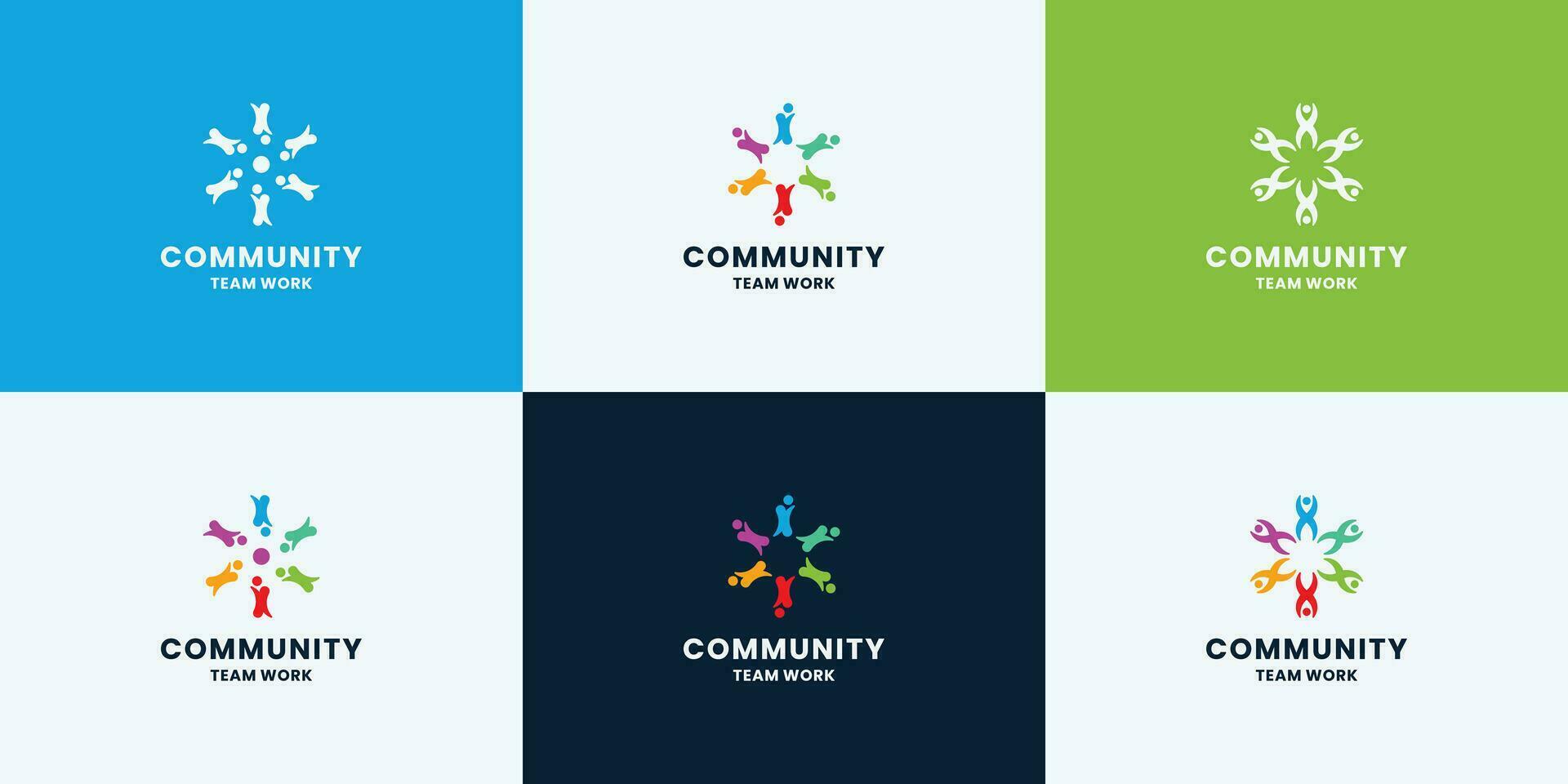 einstellen von Gemeinschaft Logo Design zum Gruppe und Mannschaft vektor
