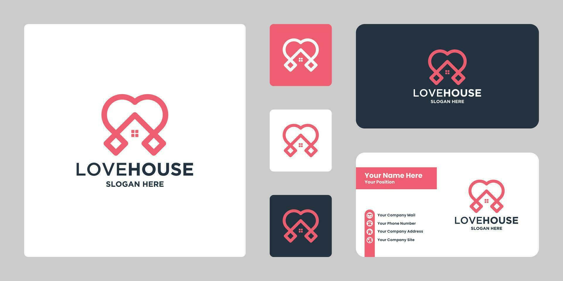 Liebe Haus Logo Design. kreativ Haus und Liebe Kombination. vektor