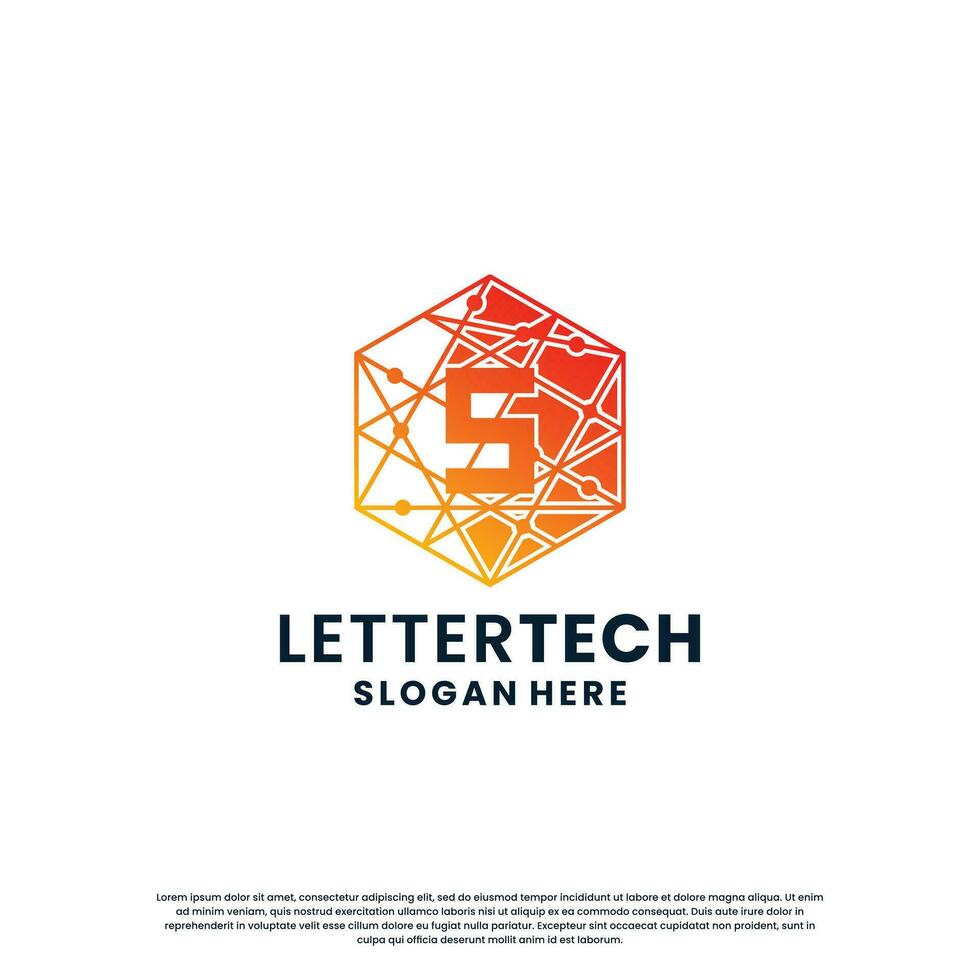 modern Brief s Logo Design mit Gradient Farbe zum Technologie und Wissenschaft Geschäft Unternehmen. vektor