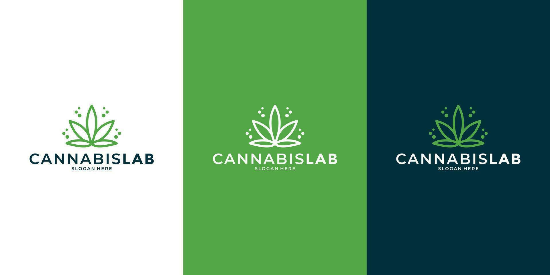 cannabis labb linje konst stil logotyp design för din företag hälsa eller gemenskap vård vektor