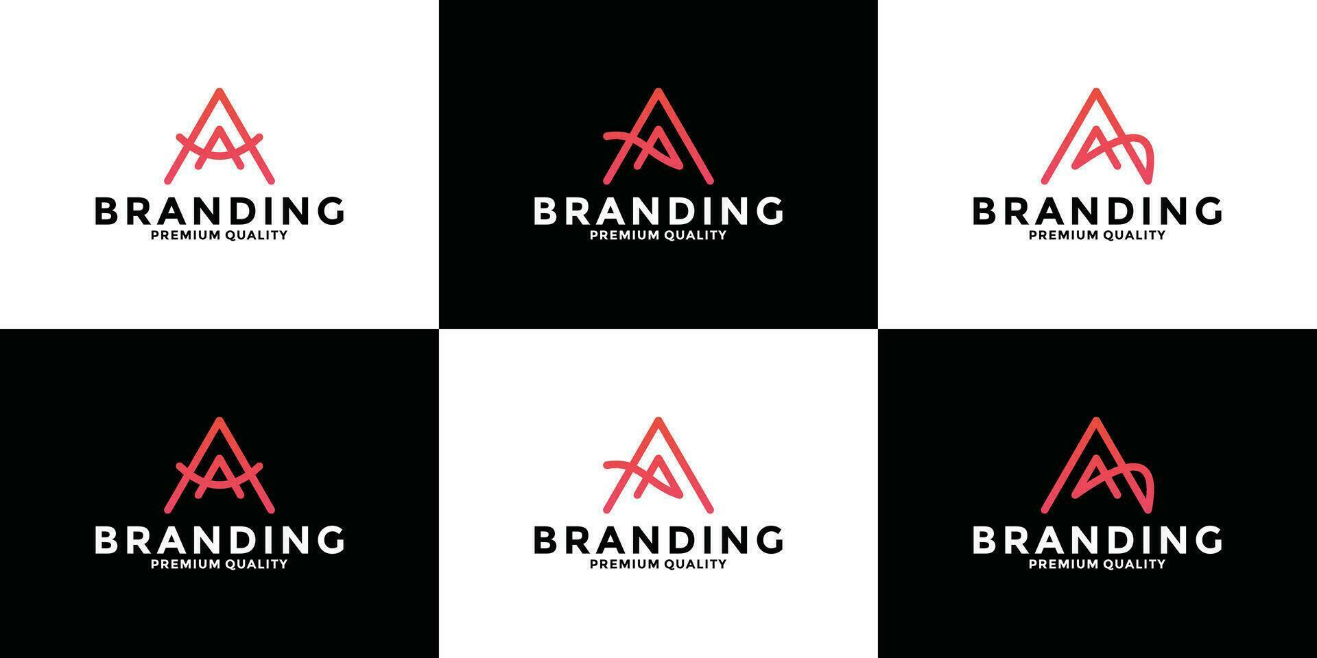 uppsättning brev en abstrakt logotyp design för din varumärke vektor