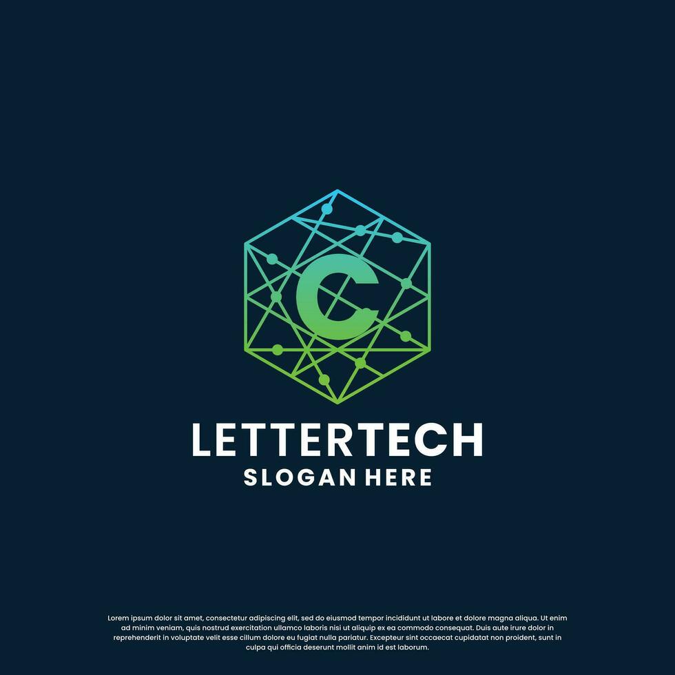 modern Brief c Logo Design mit Gradient Farbe zum Technologie und Wissenschaft Geschäft Unternehmen. vektor